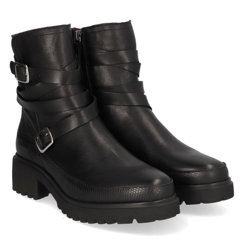CODY 13.02 Dames Enkellaarsjes Leer Black