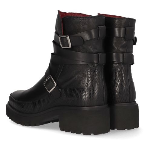 CODY 13.02 Dames Enkellaarsjes Leer Black