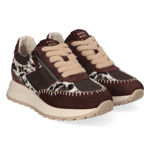 HEDY 06.01 Dames Sneakers Leer Dark Brown