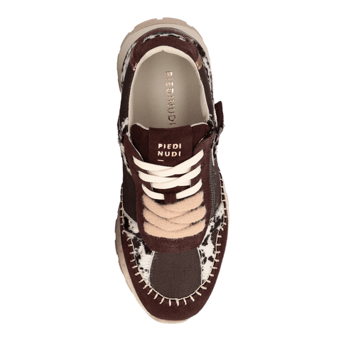 HEDY 06.01 Dames Sneakers Leer Dark Brown
