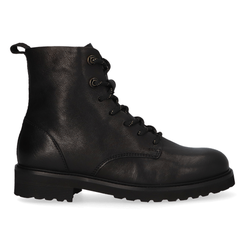 HEN 01.01 Dames Enkellaarsjes Leer Black