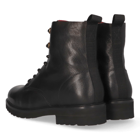 HEN 01.01 Dames Enkellaarsjes Leer Black