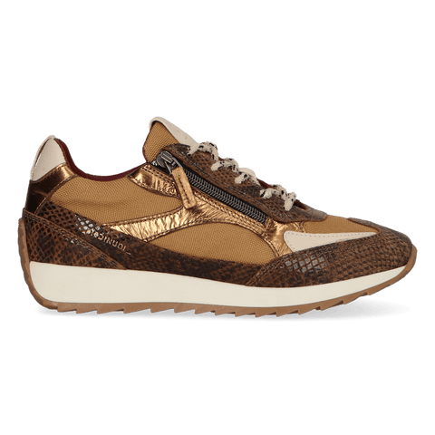 HERA 08.02 Dames Sneakers Leer/Mesh Dark Brown