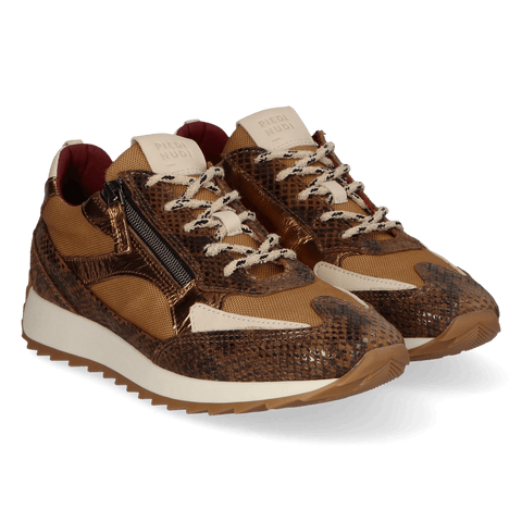 HERA 08.02 Dames Sneakers Leer/Mesh Dark Brown
