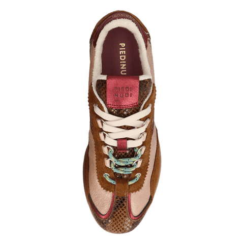 JANET 02.05 Dames Sneakers Leer Dark Brown