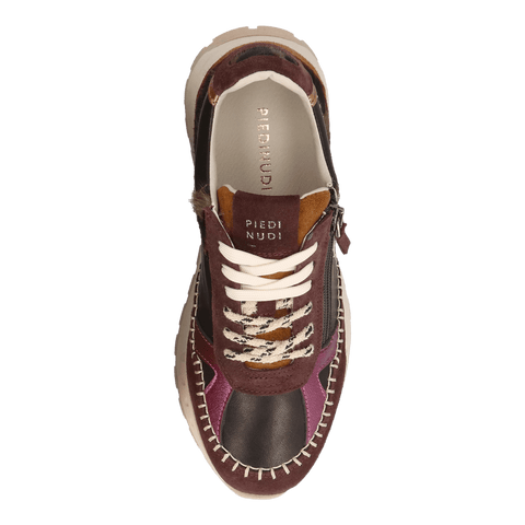 KAROL 04.04 Dames Sneakers Leer Dark Brown/Purple