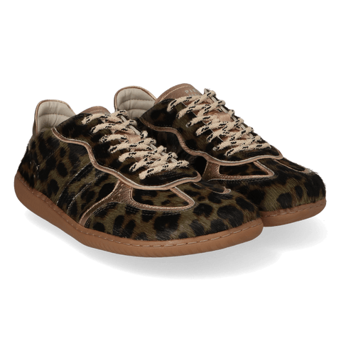NUDI 01.02 Dames Sneakers Ponyhaar Green Leopard