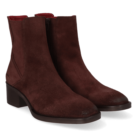 ZUMA 05.10 Dames Enkellaarsjes Suede Dark Brown